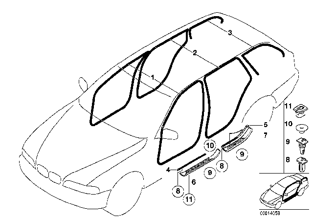 2002 BMW M5  Edge Protection Front Diagram for 51727116403
