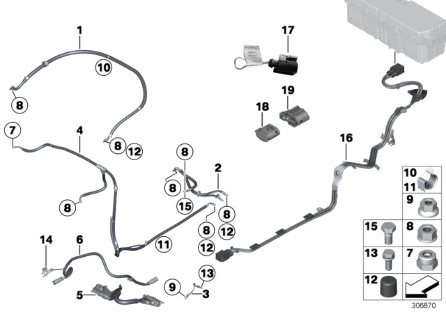 2013 BMW ActiveHybrid 7  Cable Set, Electric.Refrigerant Compressor Diagram for 12437625257