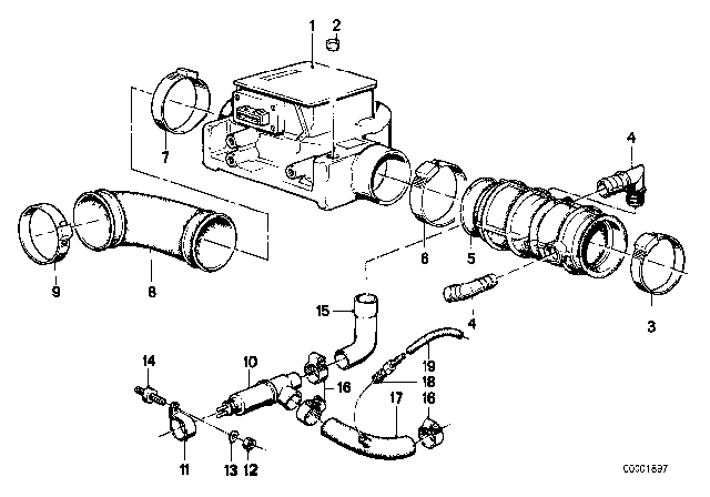 1983 BMW 533i  Rubber Mounting Diagram for 11631278562