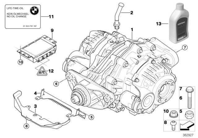 2009 BMW X6 Differential Oil Saf Carbon Module Diagram for 83120445832