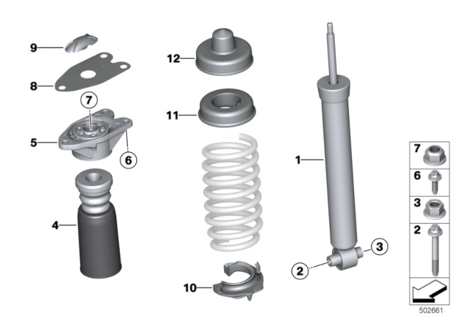 2016 BMW 228i  Rear Shock Absorber Diagram for 33526873739