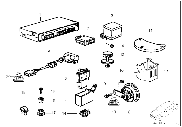 1995 BMW 318i Bracket, Plug Connection Black Diagram for 61131378944