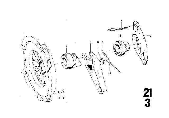 1972 BMW Bavaria  Clutch Release Bearing Diagram for 21517521471