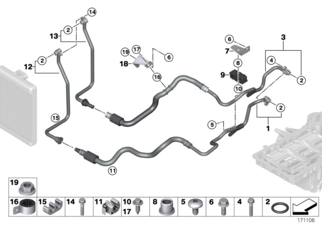 2012 BMW X5 M Hose Clamp Diagram for 17227590852