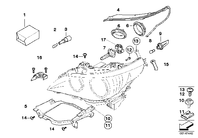 2005 BMW 545i Retaining Spring For Bulb H7 Diagram for 63117178713