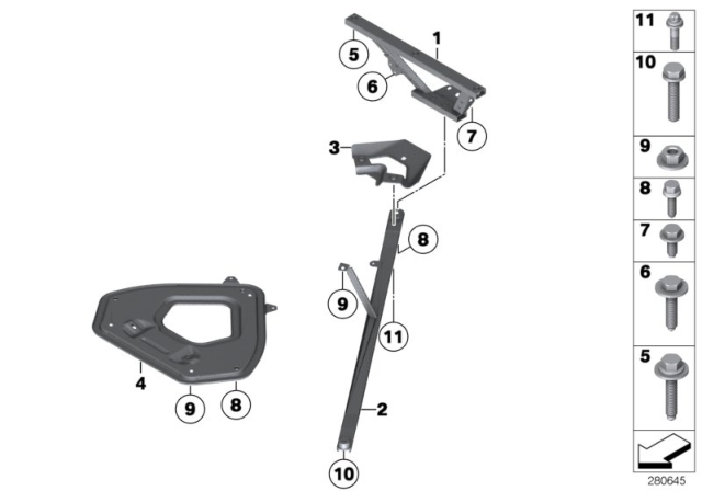 2016 BMW Z4  Torsion Strut, Rear Left Diagram for 51617208659