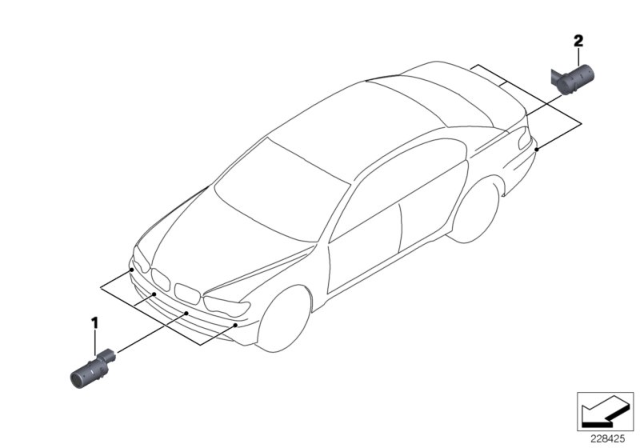 2002 BMW 745i  Painted Ultrasonic Transducer Diagram for 66202184263