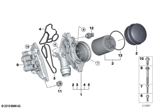 2015 BMW X3  Oil Filter Element Set Diagram for 11427566327