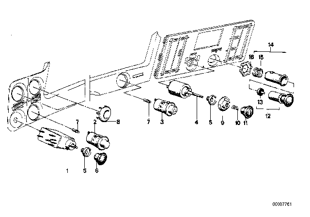 1983 BMW 320i Button Diagram for 61311369277