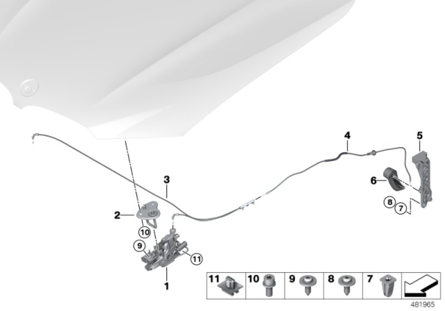 2018 BMW X3  Rear Bowden Cable Diagram for 51237397502