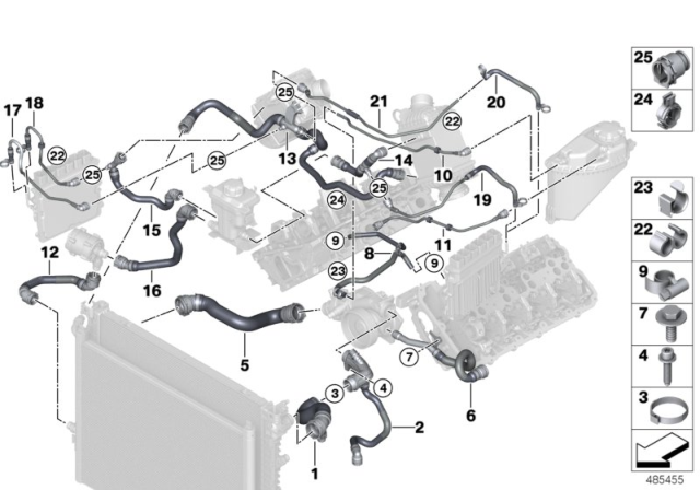 2018 BMW 750i xDrive  Pipe, Cylinder Head Diagram for 17128602667