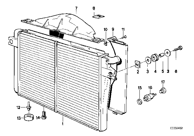 1983 BMW 533i  Clamping Spring Diagram for 17111176098