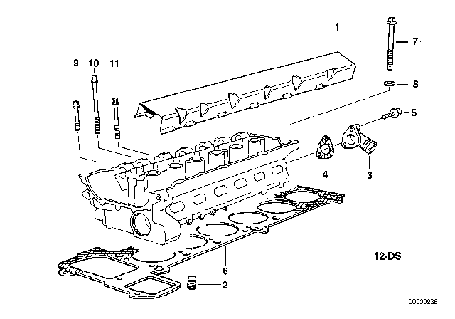 2000 BMW 528i  Gasket Asbestos Free Diagram for 11121738963