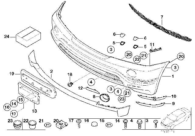 2002 BMW X5  Set Mounting Parts Diagram for 51117073517