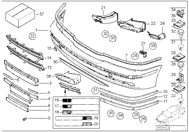 2001 BMW 530i  Bracket Pdc Exterior, Left Diagram for 51117008393