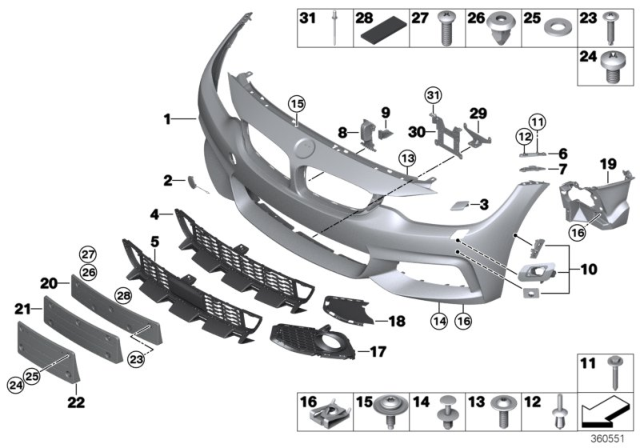 2016 BMW 428i xDrive  Licence Plate Base Diagram for 51138054531