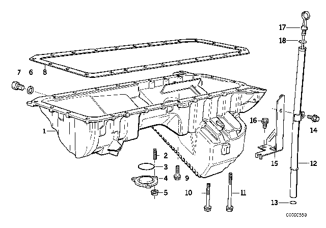1992 BMW 325i Dipstick Diagram for 11431427993