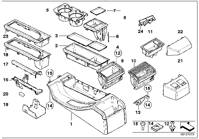2003 BMW 330Ci Holder Diagram for 51168235570