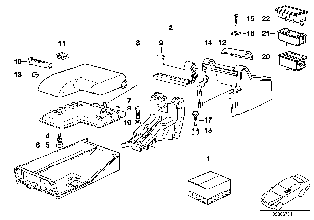 1997 BMW 318ti Rear Storing Partition Diagram for 51168119626