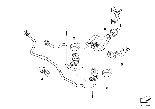 2008 BMW 760Li Fuel Tank Ventilation Valve With Pipe Diagram for 13907515795