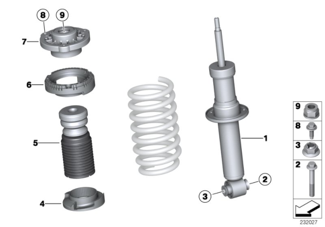 2019 BMW X4  Rear Sport Shock Absorber Spring Coil Strut Diagram for 33506880604