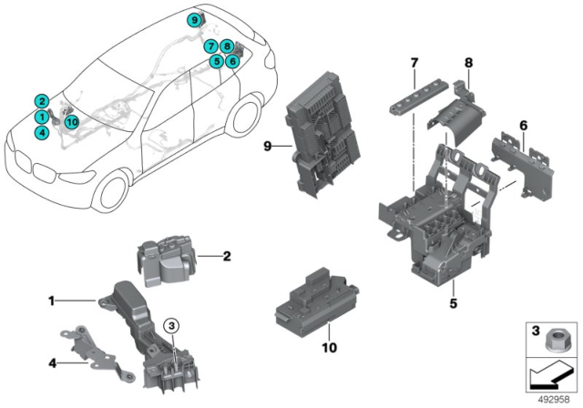 2020 BMW X3  Power Distribution Box, Rear Diagram for 61146828074