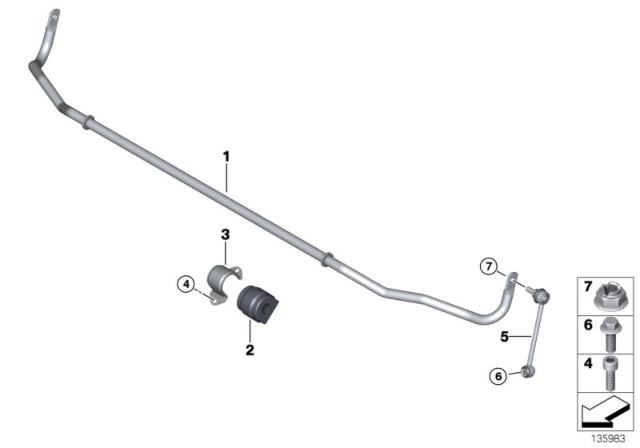 2013 BMW 135i  Stabilizer, Rear Diagram for 33556764423