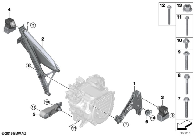 2016 BMW i3 Engine Mount Left Diagram for 22116878937