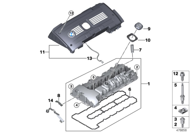 2011 BMW 740i  Profile-Gasket Diagram for 11127565286