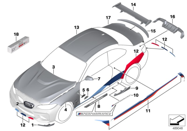 2017 BMW M2  M Performance Carbon Fiber Tailgate Diagram for 41622460278