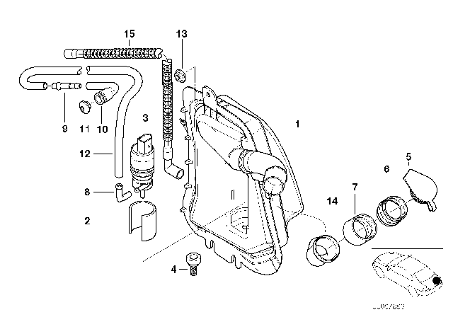 2004 BMW 325xi  Metal Tube, Corrugated Diagram for 61687012618