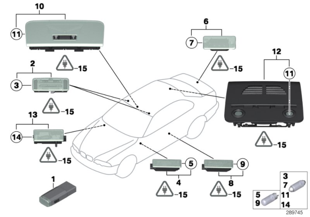 2008 BMW 335xi  Interior Light, Front Diagram for 61316924675