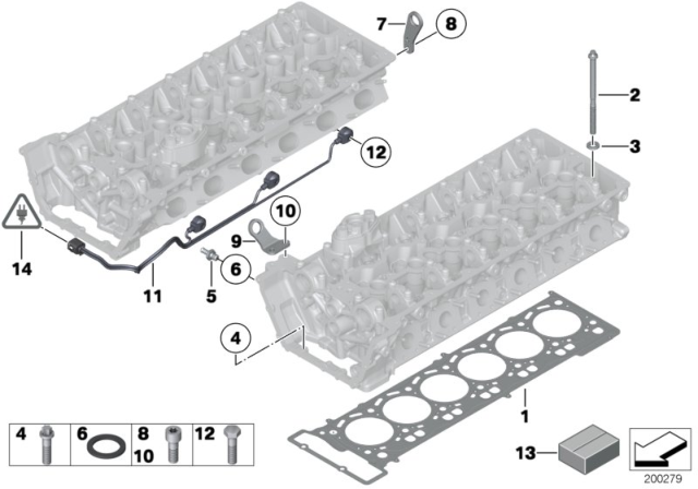 2014 BMW 760Li  Set Bolt Cylinder Head Diagram for 11127582455