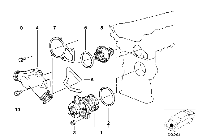 1993 BMW 325i Gasket Asbestos Free Diagram for 11531748047