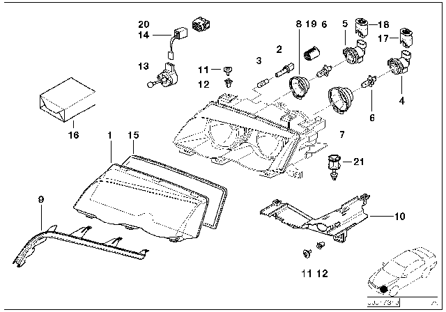 2003 BMW 325i  Flasher Securing Bush Diagram for 63126912012