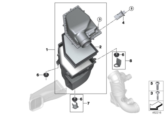 2020 BMW X5  Intake Silencer Diagram for 13717643301