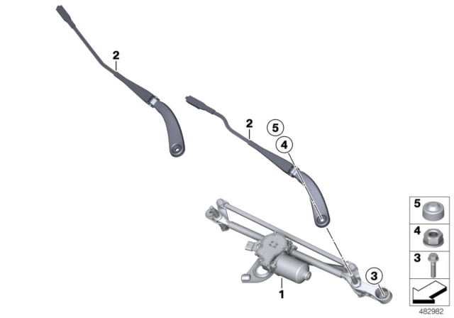 2018 BMW M4  Windshield Wiper Arm Diagram for 61617260474