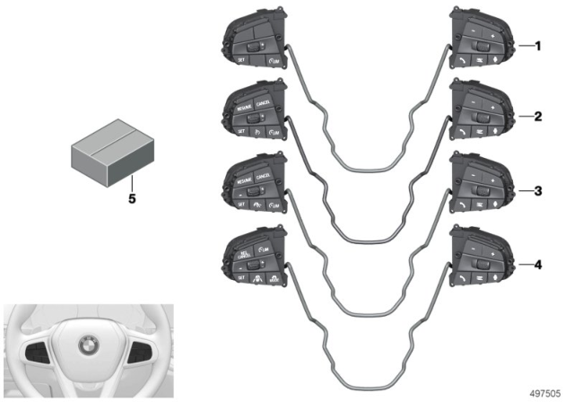 2020 BMW Z4  SWITCH, MULTIFUNCT. STEERING Diagram for 61319873220
