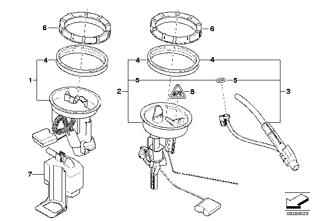 2003 BMW M3  Fuel Pump, Right Diagram for 16142229684