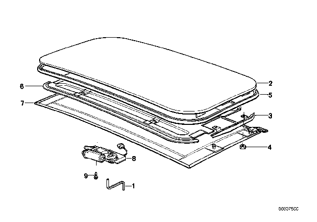 1995 BMW 850Ci Covering Left Diagram for 54138108337