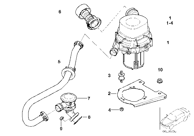 2002 BMW Z3 M  Suction Hose Diagram for 11721433548