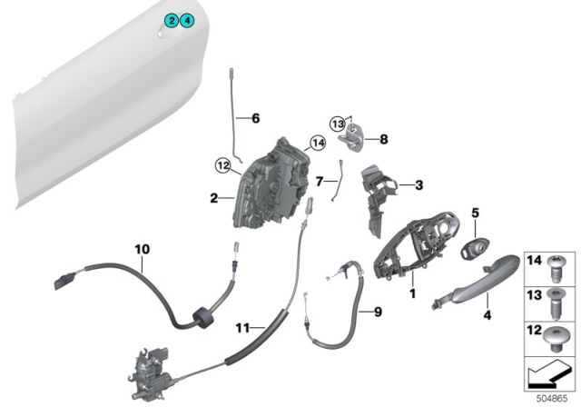 2020 BMW 840i xDrive Gran Coupe  LOCKROD, LEFT Diagram for 51217428539