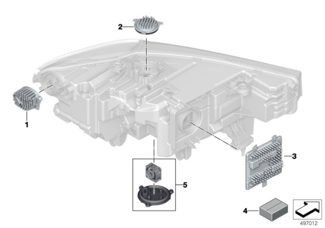 2019 BMW X7  Control Unit For Front Light Diagram for 63117933362