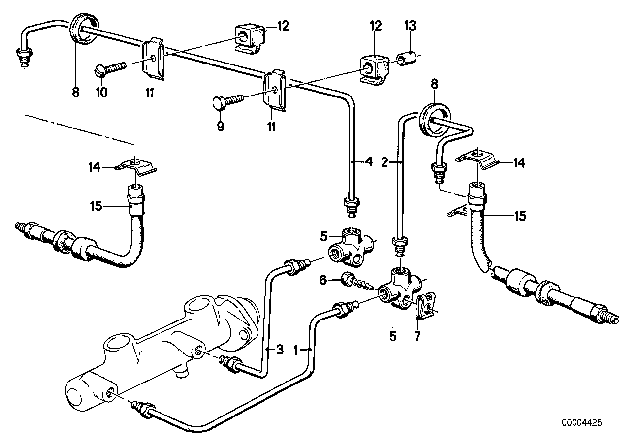 1986 BMW 535i Pipe Diagram for 34321153740