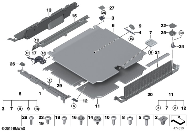 2016 BMW X5 M  Cover, Hinge Diagram for 51477415422