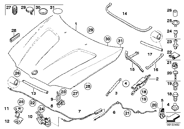 2005 BMW X3  Spring Clip Diagram for 51233412128
