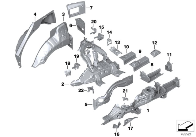 2020 BMW X7  WHEELHOUSE REAR, OUTER HALF Diagram for 41009481377