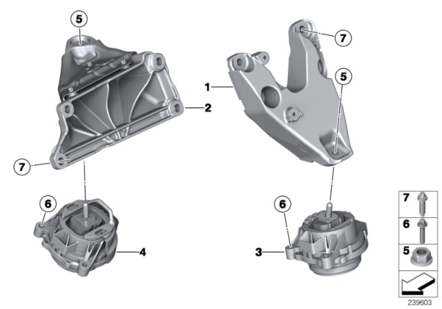 2012 BMW X3  Engine Mount Left Diagram for 22116785711