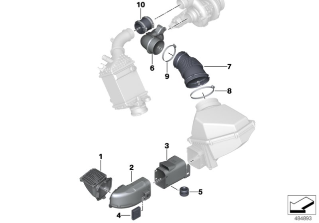 2018 BMW M5  Intake Duct Diagram for 13717852377