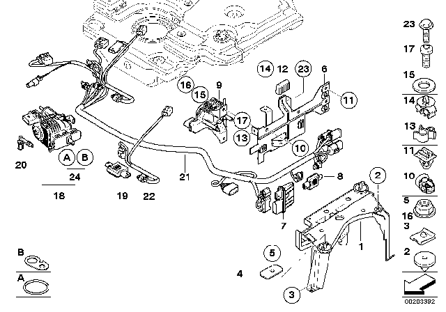 2009 BMW 335d  Metal Bracket Diagram for 16197204751